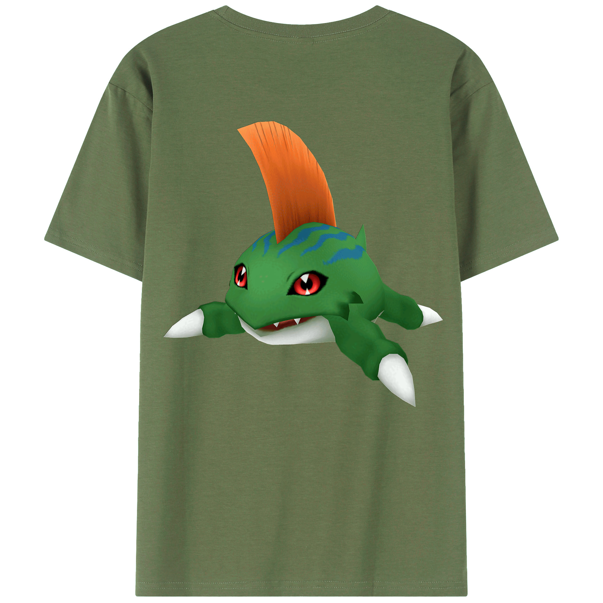 （画像用） Digimon デジタルモンスター/デジモン 綿100％ メンズ半袖Tシャツ（バックプリント） 通気性
